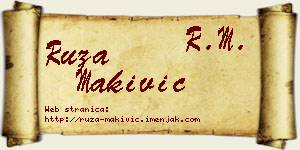 Ruža Makivić vizit kartica